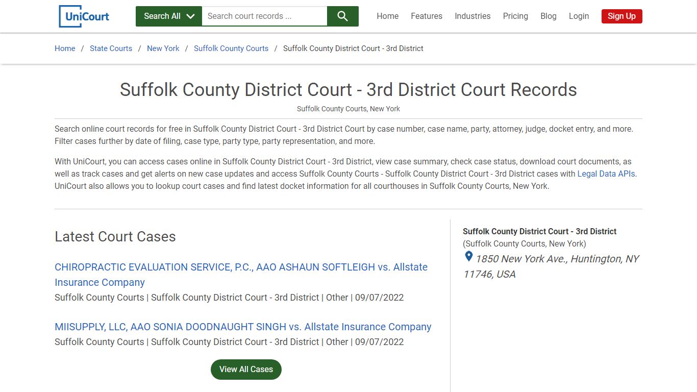 Suffolk County District Court - 3rd District Court Records