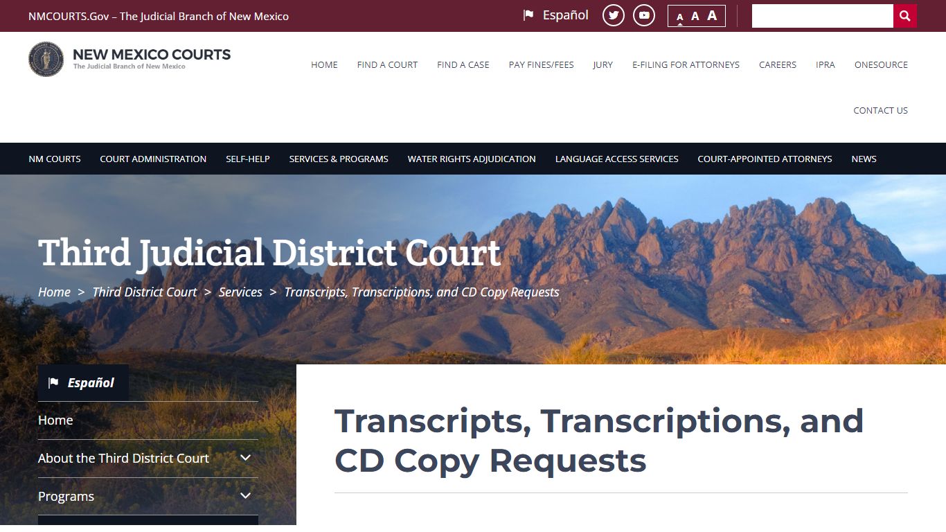 Transcripts, Transcriptions, and CD Copy Requests | Third District Court